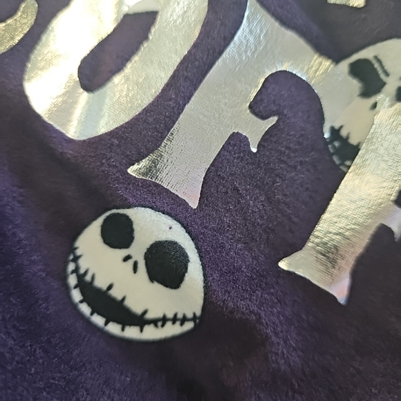 Women's S(4-6) The Nightmare Before Christmas Velour Pajama Set Kack Skeleton - Picture 8 of 11